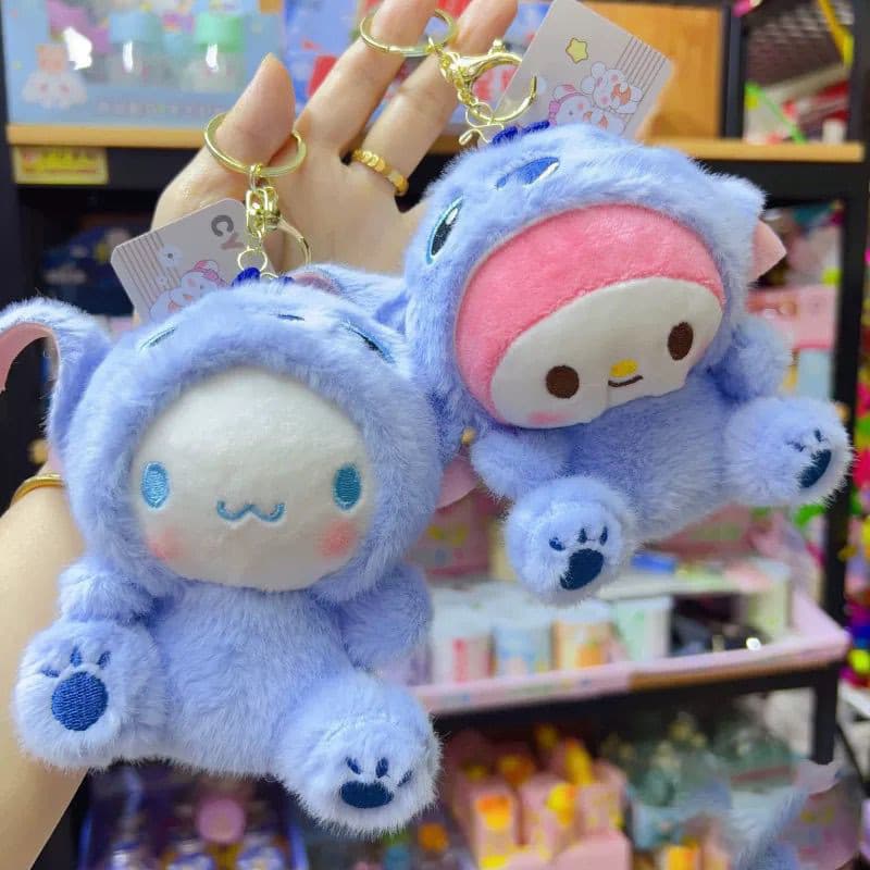 Bonito Sanrio Cos Ponto Boneca De Pelúcia Chaveiro Olá Kitty Minha Melodia Kuromi Cinnamoroll Animal Dos Desenhos Animad