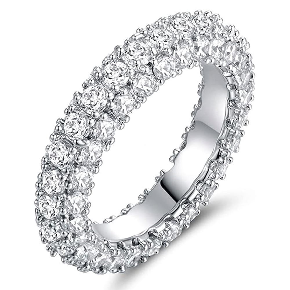 925 Prata Esterlina Luxo Promessa Anel De Casamento Para Mulheres Micro Pavimentado Zircônia Cúbica Simples Versátil Pro