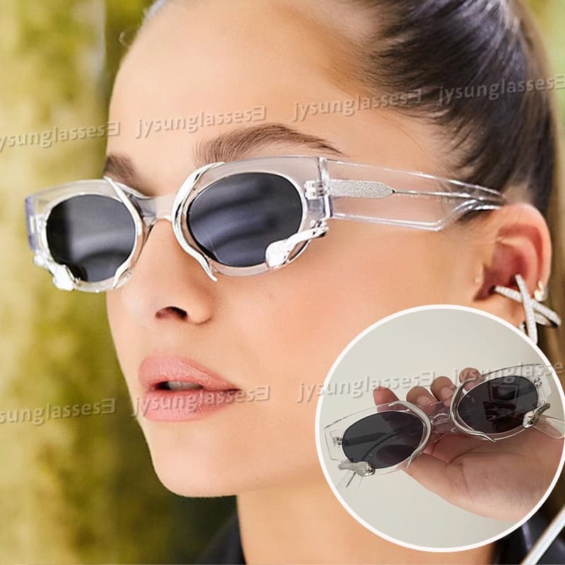 【 Estoque Pronto 】 Moda Jennie Estilo Tridimensional Óculos De Sol Y2K Retrô Tecnologia Sensível Mulheres