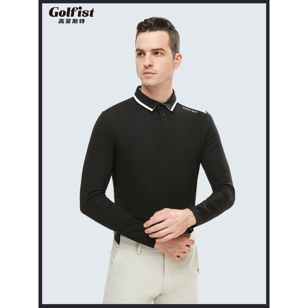 Camiseta de manga comprida de golfe masculina primavera outono confortável esportes roupas de golfe topo roupas masculin