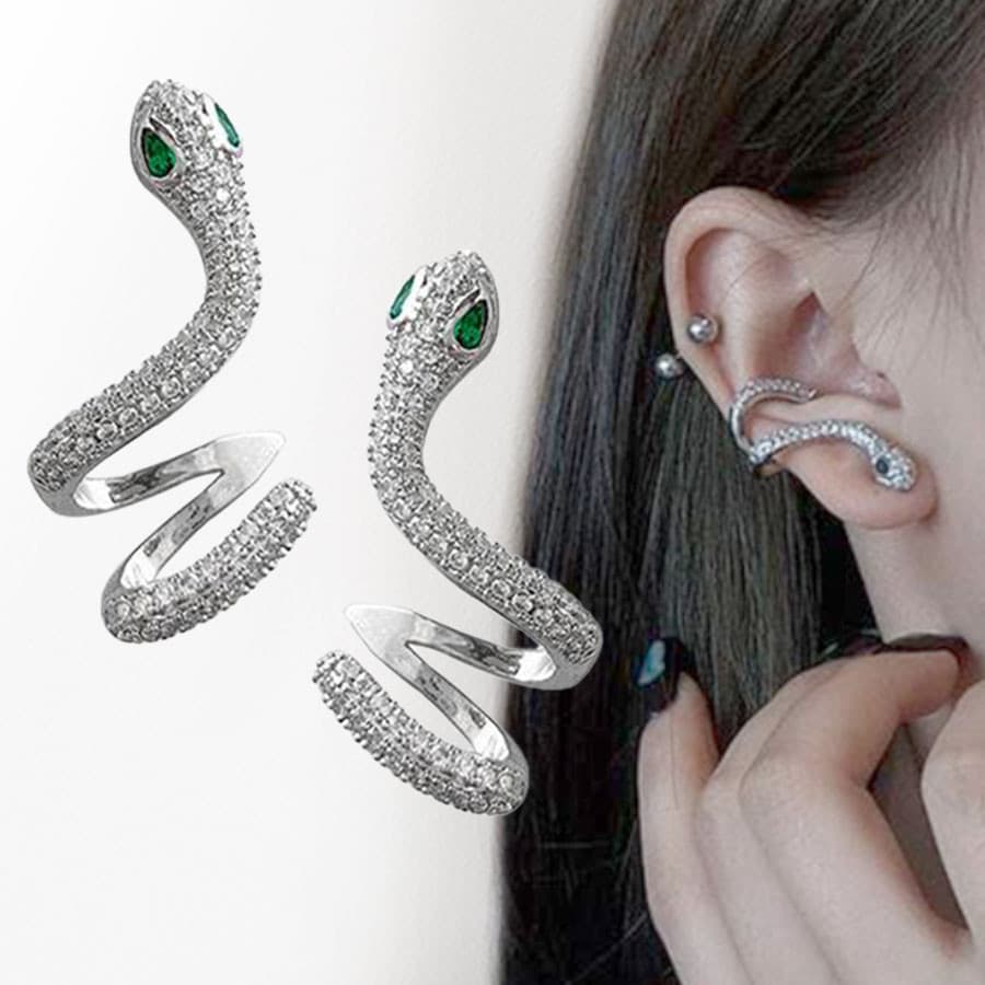Europeu americano único novo estilo em forma de cobra strass temperamento brincos moda simples na moda