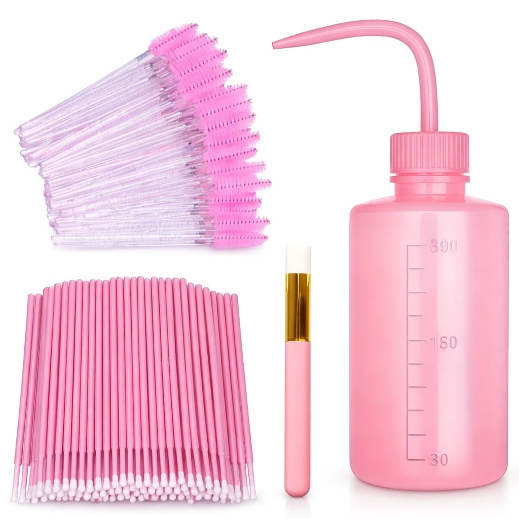 Kit Extensão Cílios Limpeza Pisseta Escovinha Brush Pincel