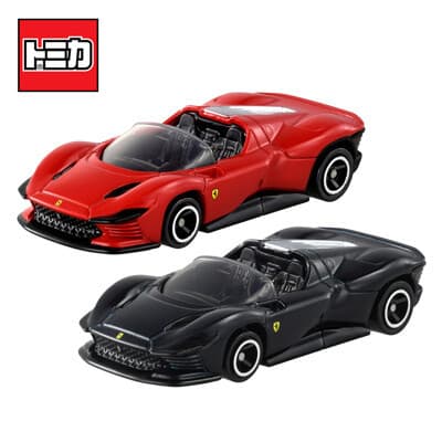 Tomica No . 46 FERRARI DAYTONA SP3 Escala Preta Vermelho Modelo Carro 1 : 62