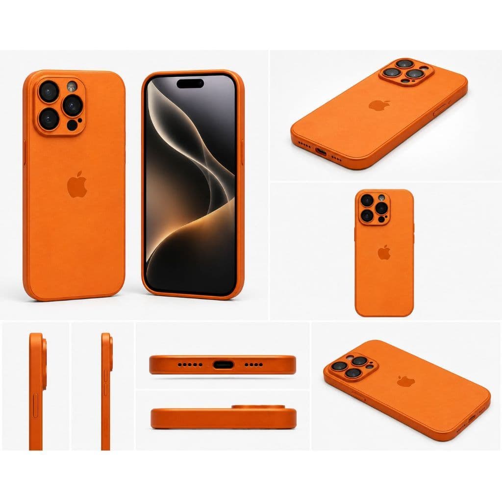Capa Capinha Case De Vidro Fosco LARANJA premium compativel IPHONE 12 13 14 15 16 PROMAX com MAGSAFE