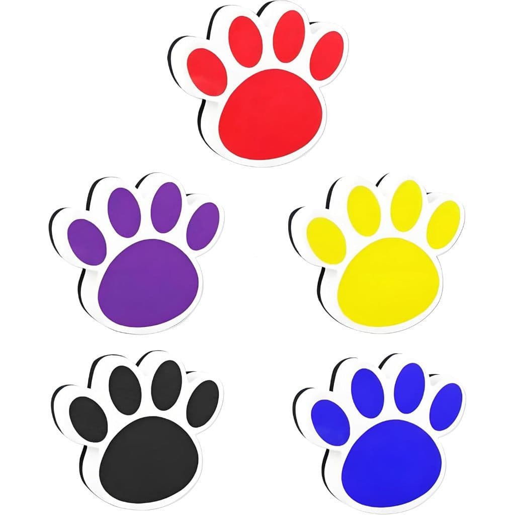 5 Peças Borracha De Placa De Apagamento A Seco Borrachas Fofas Formato De Pata De Gato Quadro Branco Magnético Reutilizá