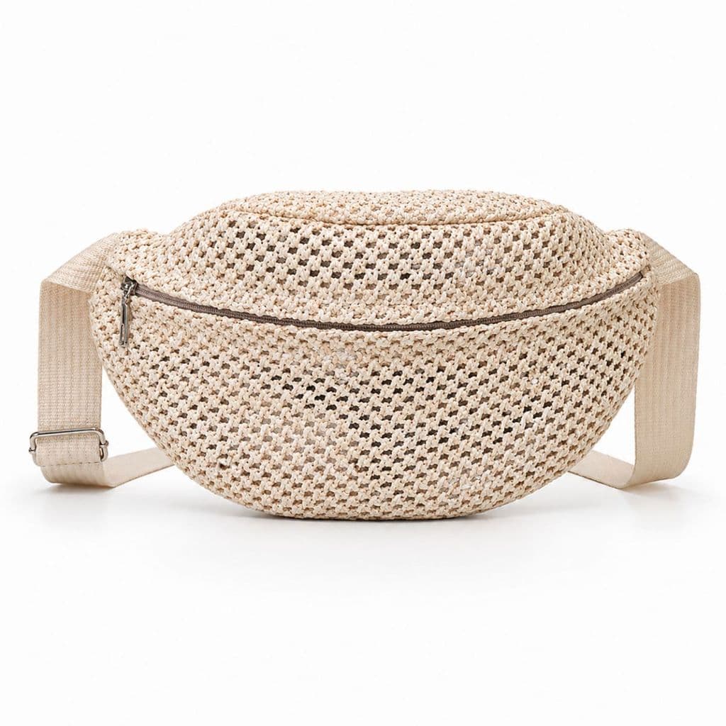 Pochete Feminina Transversal Palha Sintética Elegante Casual Praia