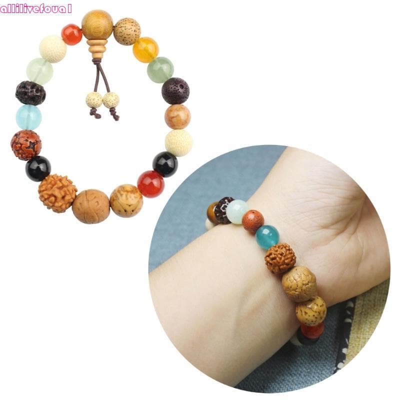 allilivefoua1 Nature Bodhi 18 Style Beads Pulseiras Para Homens Rudraksha