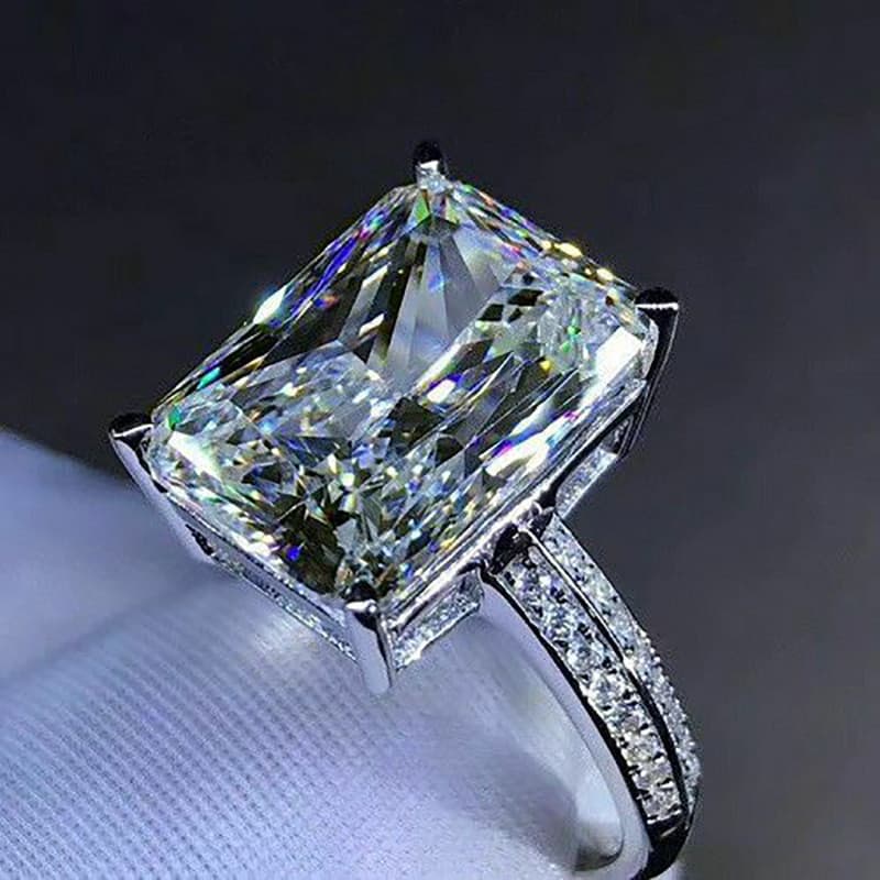 Anel de prata esterlina S925 com zircônia, simples e luxuoso / Joias / Decoração / Presente