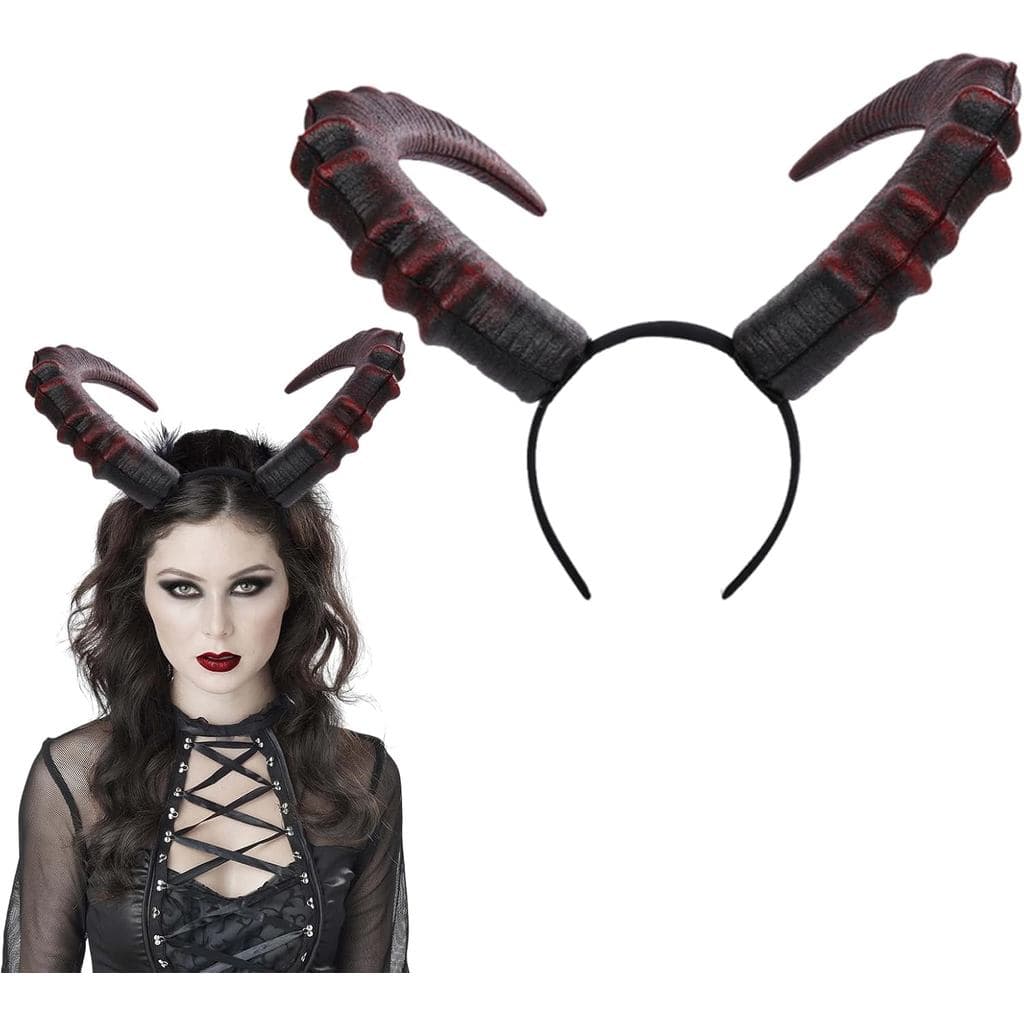 Tiara de Chifres de Demônio Gótico, Acessório de Fantasia de Diabo Vermelho para Mulheres e Homens, Acessórios para Fant