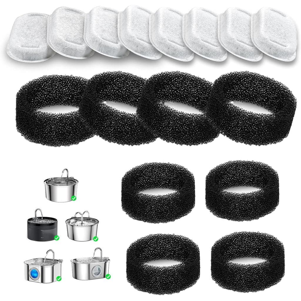 Filtros para Bebedouro de Gato (Pacote com 8+8, NÃO para Bebedouros Sem Fio), para Bebedouro de Gato de Aço Inoxidável e