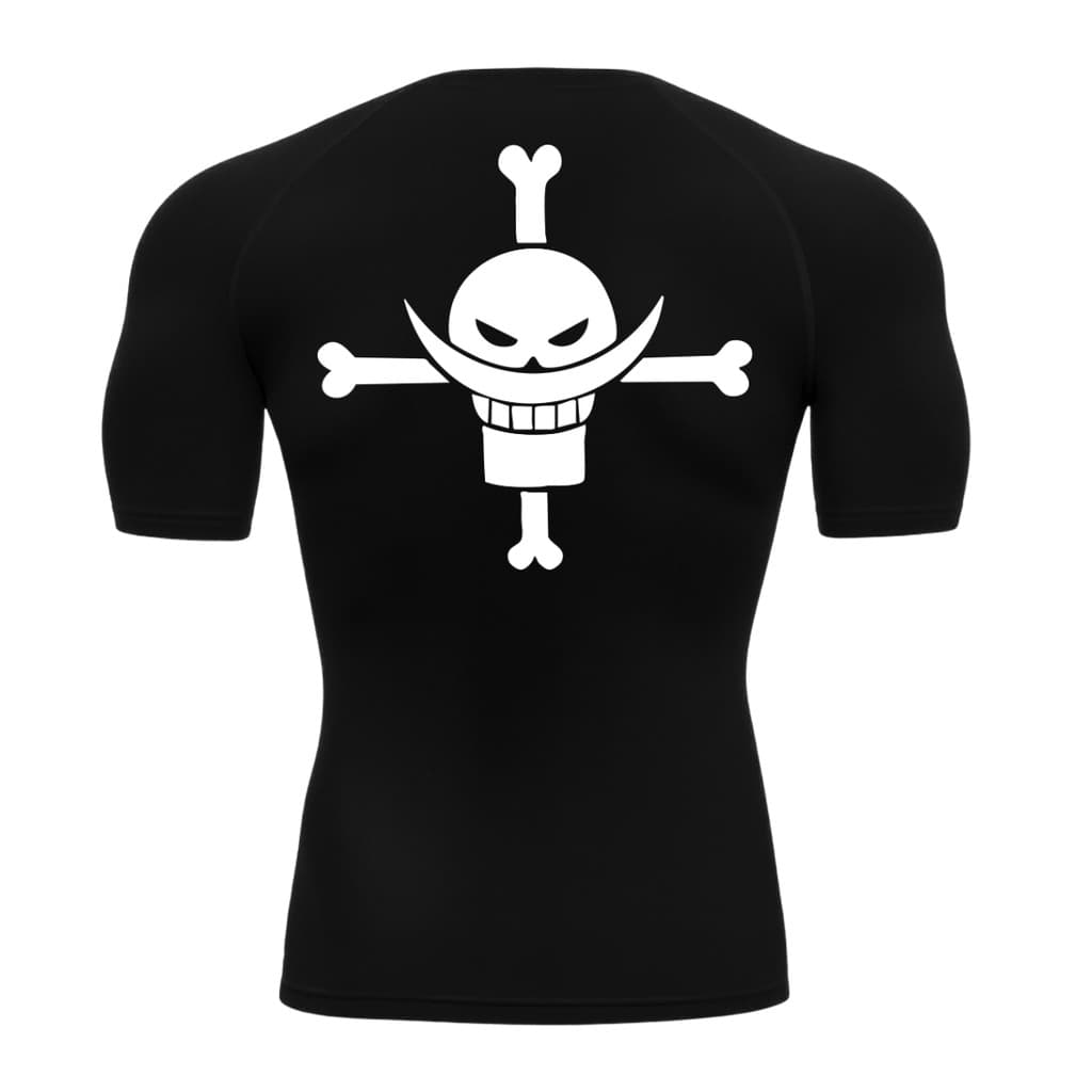 Camiseta Compressão Proteção Uv 50+ Estampada Tecido Gelado Segunda Pele Curta Barba Branca Costas