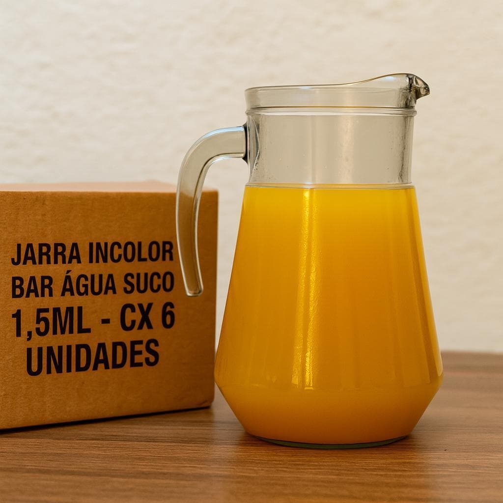 Jarra Incolor Bar Água Suco 1,5Ml - Cx 6 Unidades