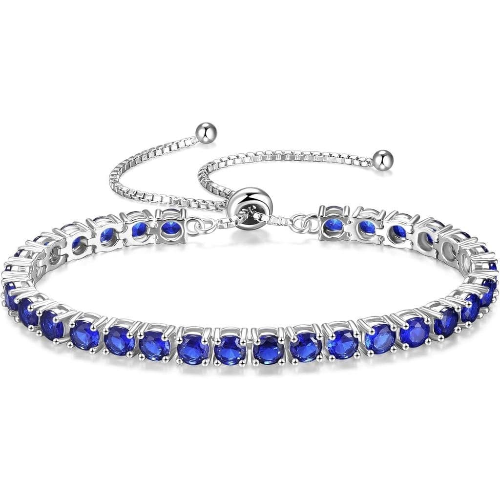 Pulseira FANCIME com Pedras de Nascimento para Mulheres, Pulseira Tennis em Prata Esterlina, Corrente Ajustável Clássica