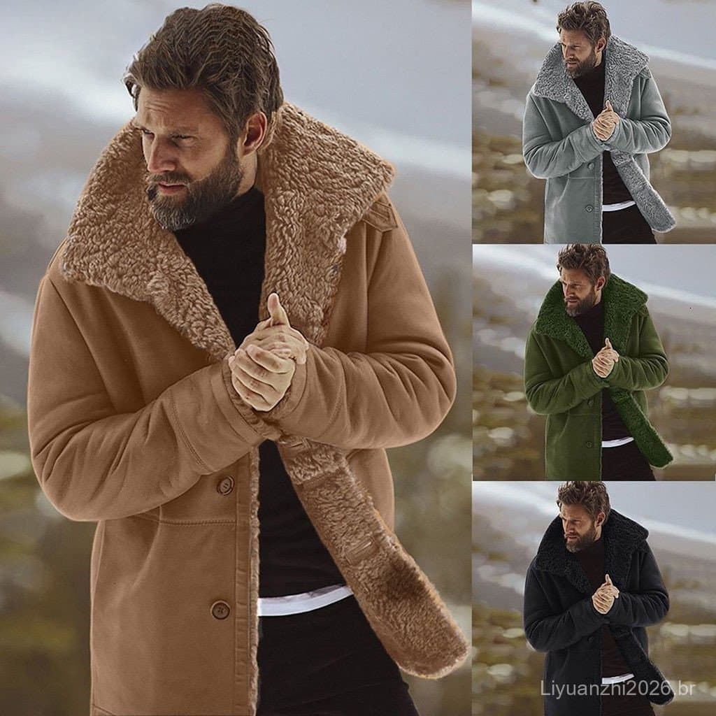 Casaco de Inverno Masculino/Forro de Lã Quente N11L
