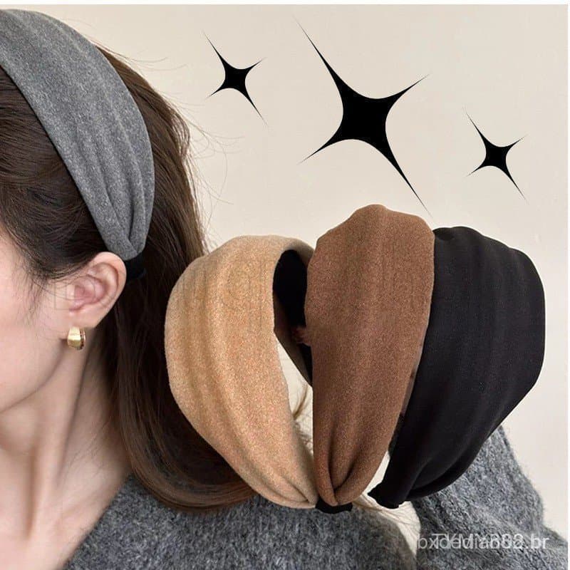Faixas de cabelo largas para outono e inverno - acessórios vintage para meninas, acessórios de cabelo de aba larga.