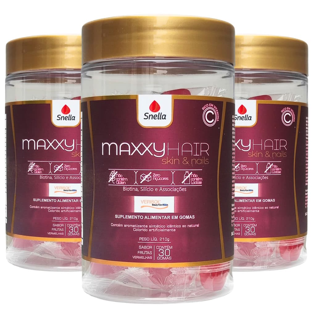 Kit Colágeno Em Gummies Snella Cabelo, Pele E Unhas Verisol 30 Gomas 03 Un