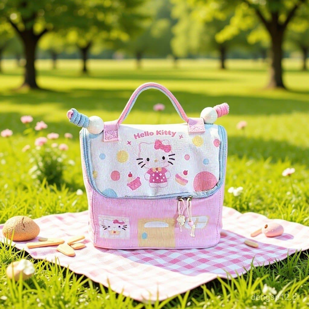Bolsa de maquiagem Cartoon KT, grande capacidade, portátil.