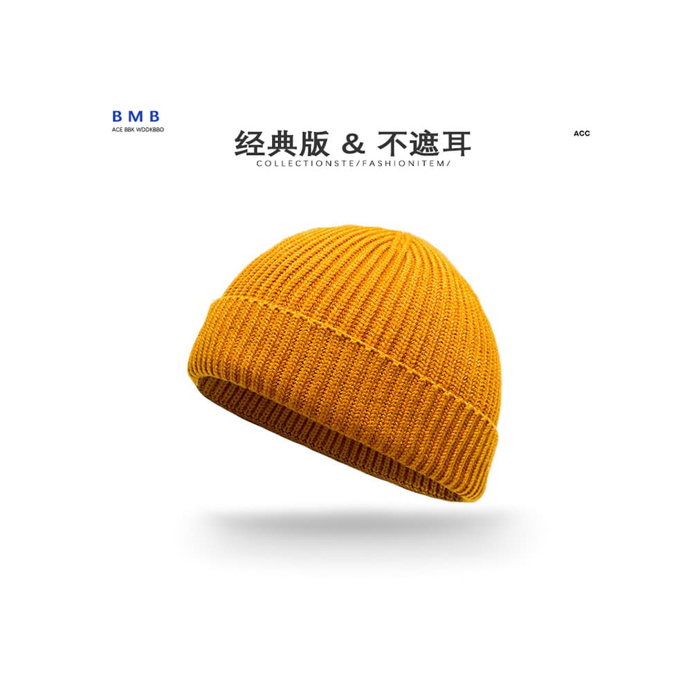 Chapéu curto de malha fina masculino feminino outono inverno chapéu frio japonês americano Yuppie melancia chapéu Hip-Ho
