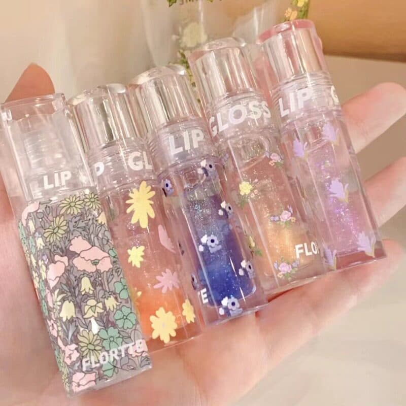 FLORTTE/Hualolia Lip Oil Love Tiger Oil Lip Glaze Vidro Transparente Lip Gloss Lip Oil Luolia Barato