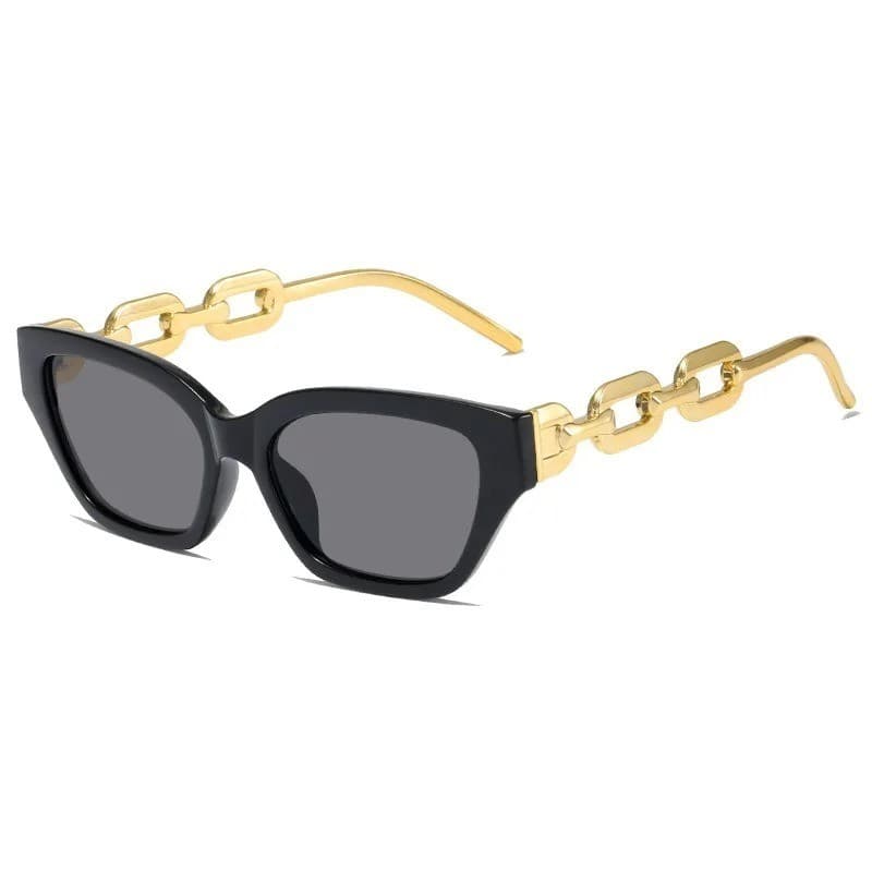 Novos óculos de sol olho de gato senhoras Retro preto UV400 ouro óculos de sol