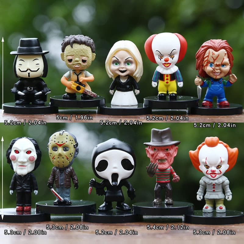 10 Pçs 5cm Série De Filme De Terror Jason Freddy Palhaço Figura De Ação Brinquedos PVC Modelo Presente De Halloween Esta