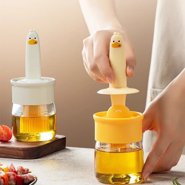 Escova de óleo doméstica, resistente a altas temperaturas, escova de óleo de Silicone com garrafa, panqueca de cozinha,