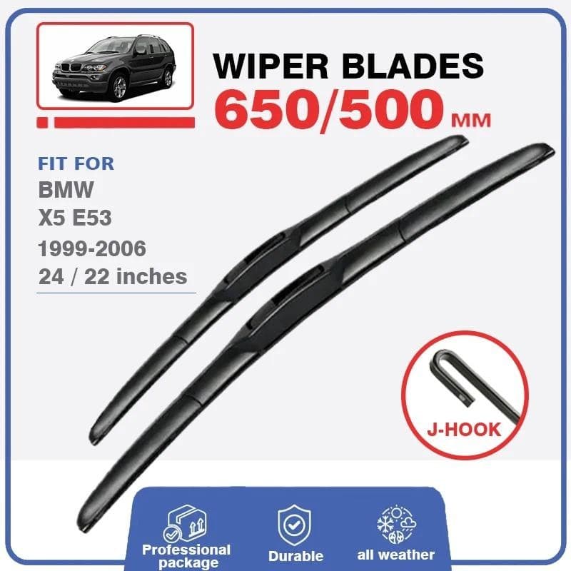 Kit De Conjunto De Lâminas De Limpador Dianteiro Para BMW X5 E53 24 " + 22 " 1999-2006 Pára-Brisa Automático Lavagem De