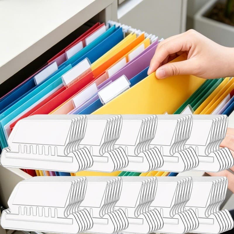 100-20 Unidades De Abas Transparentes Para Pasta De Arquivo-De Índice Inseríveis-Organização De Documentos-Etiquetas De
