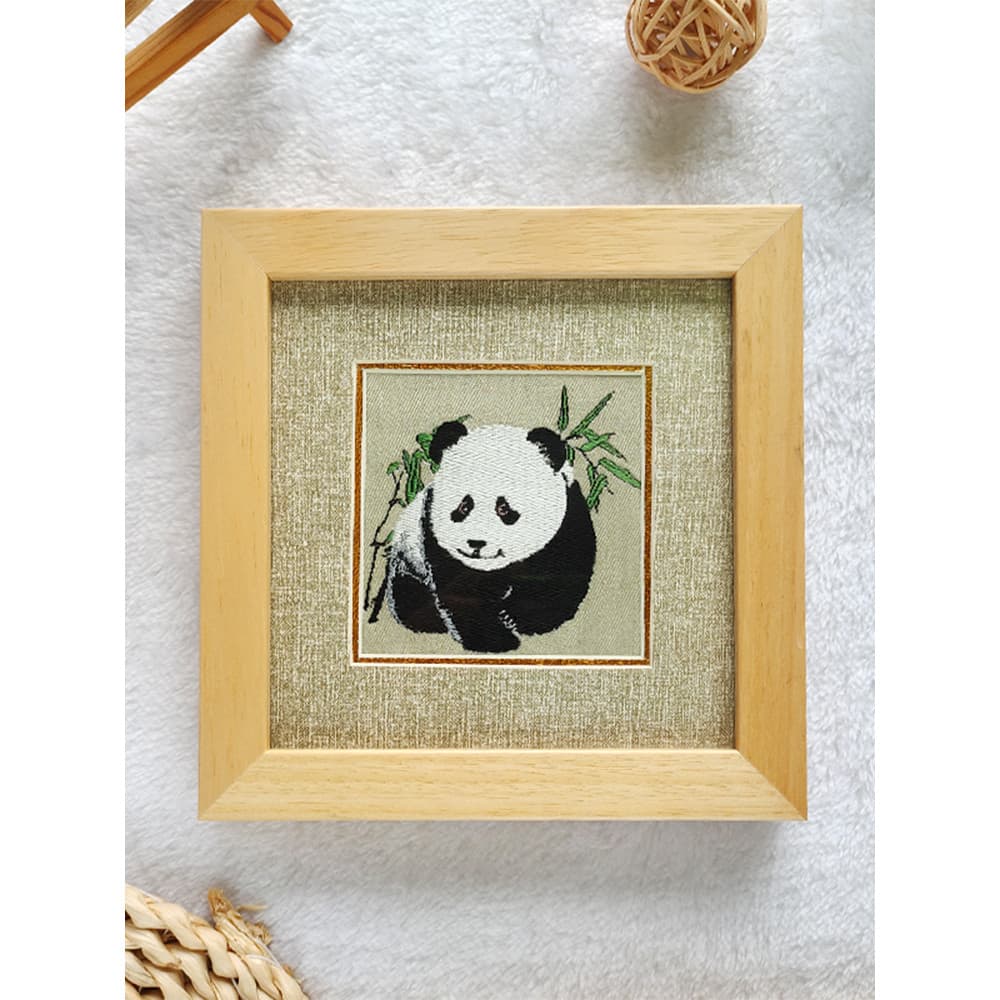 Bonito panda Shujin bordado ornamentos antigo Shu bordado requintado grande panda moldura de foto estilo chinês Chengdu