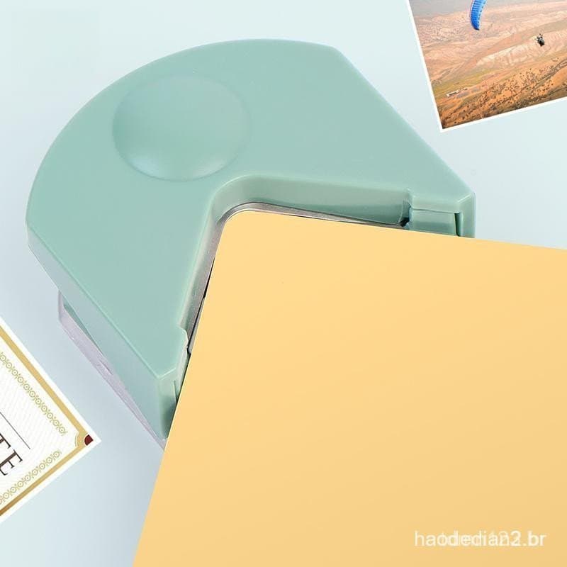 Cortador e Perfurador de Papel Portátil com Cantos Arredondados, Cortador de Fotos e Cartões DIY, Suprimentos de Escritó