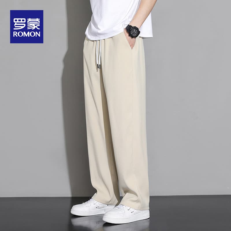 Lomon calças esportivas masculinas na moda Street Wear primavera verão solto calças retas calças compridas moletom de se