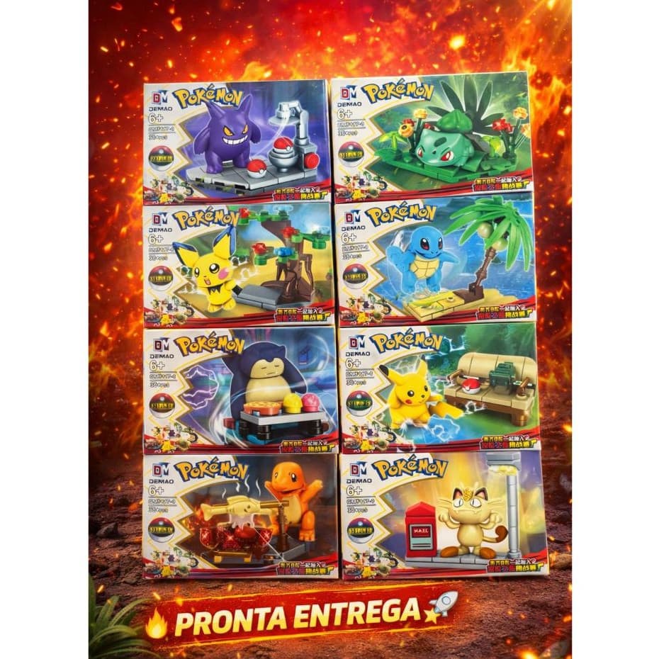 BLOCO DE MONTAR COM 8 CAIXINHAS POKEMON RADICAL - PROMOCAO COMPRE JÁ 1