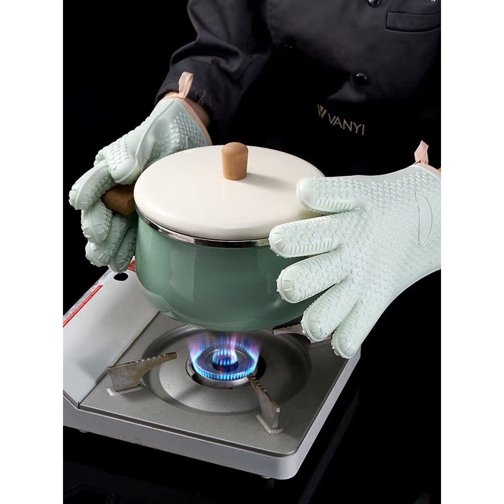 Luvas Anti-escaldantes Silicone cozinha isolamento térmico à prova de calor microondas vapor forno luvas especiais cozim