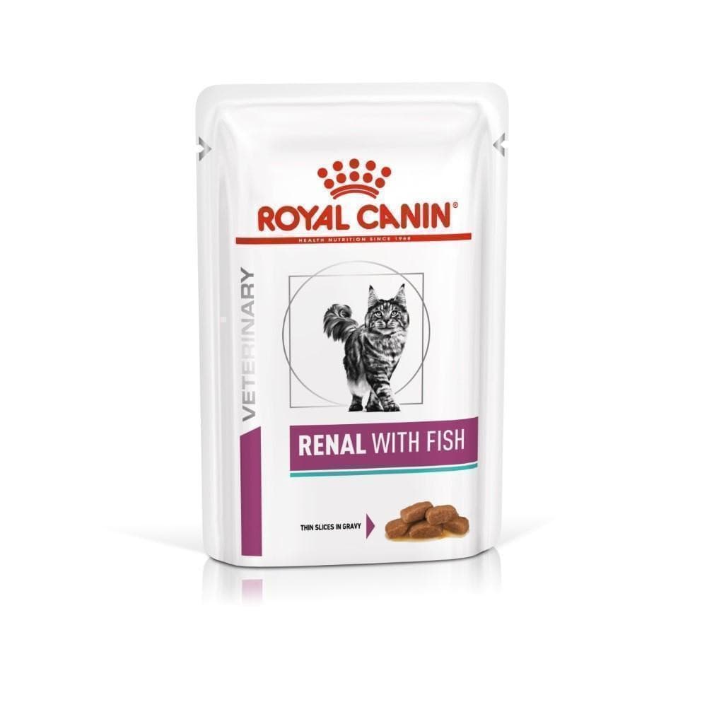 Ração Úmida Royal Canin Sachê Veterinary Diet Renal com Peixe para Gatos 85 g