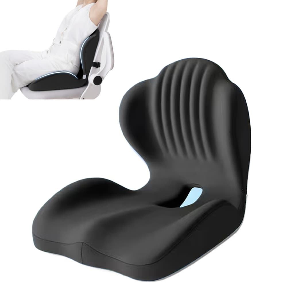 Almofada Ergonomica S Suporte Lombar Corrige Postura Conforto para Longas Horas Sentado