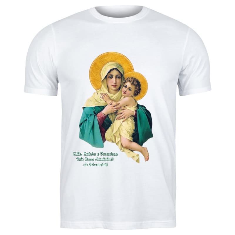 [Camiseta Premium em Algodão Puro]CC Mãe Rainha de Schoenstatt - Católica - Unissex Algodão - Adulto,  Plus Size