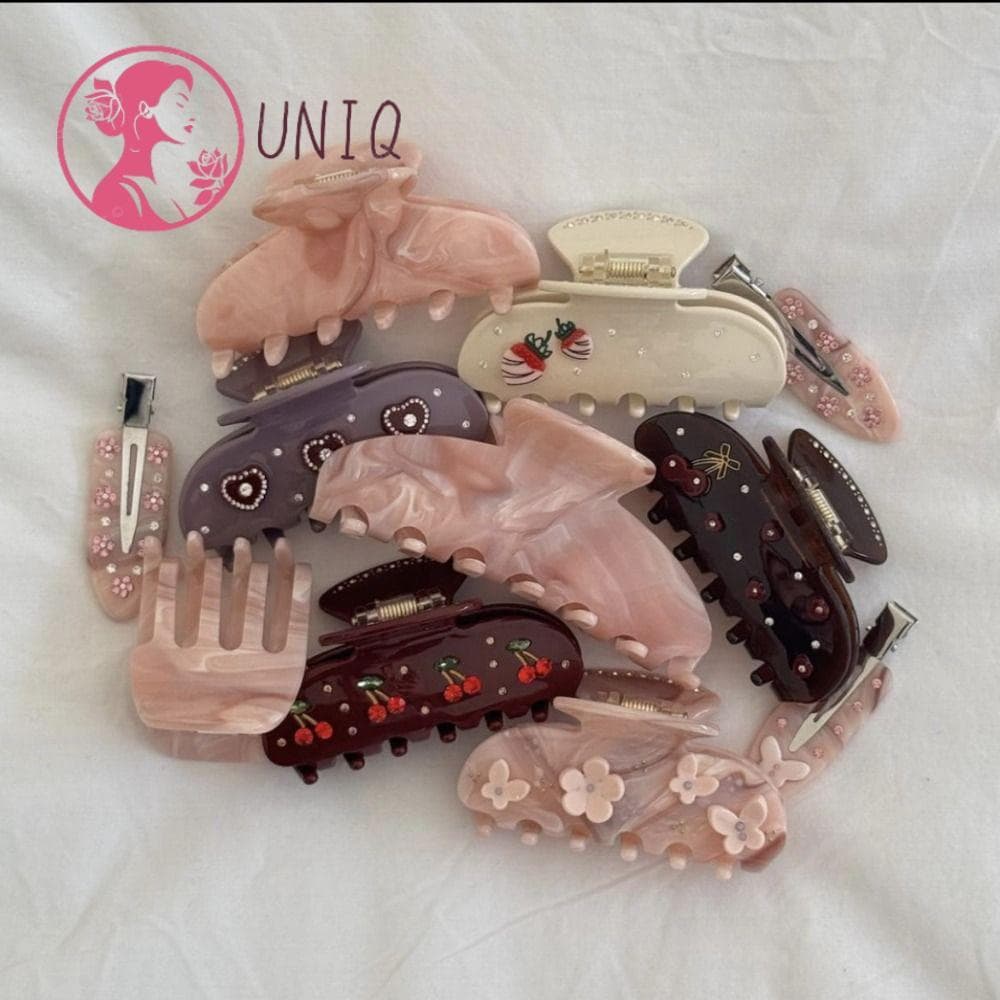 UNIQ Hairpin Headwear , Flor Coração Série Moda Cocar Pinça De Cabelo , Acessórios Garra De Tubarão