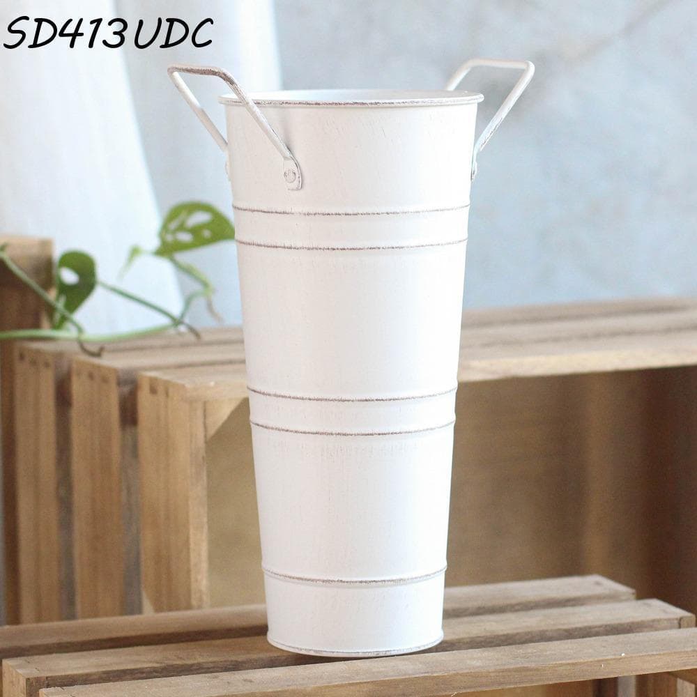 Balde De Flores De Lata SUNDANCE , Barril Retrô Portátil Criativo , Com Alças , Vaso Forjado Redondo Durável