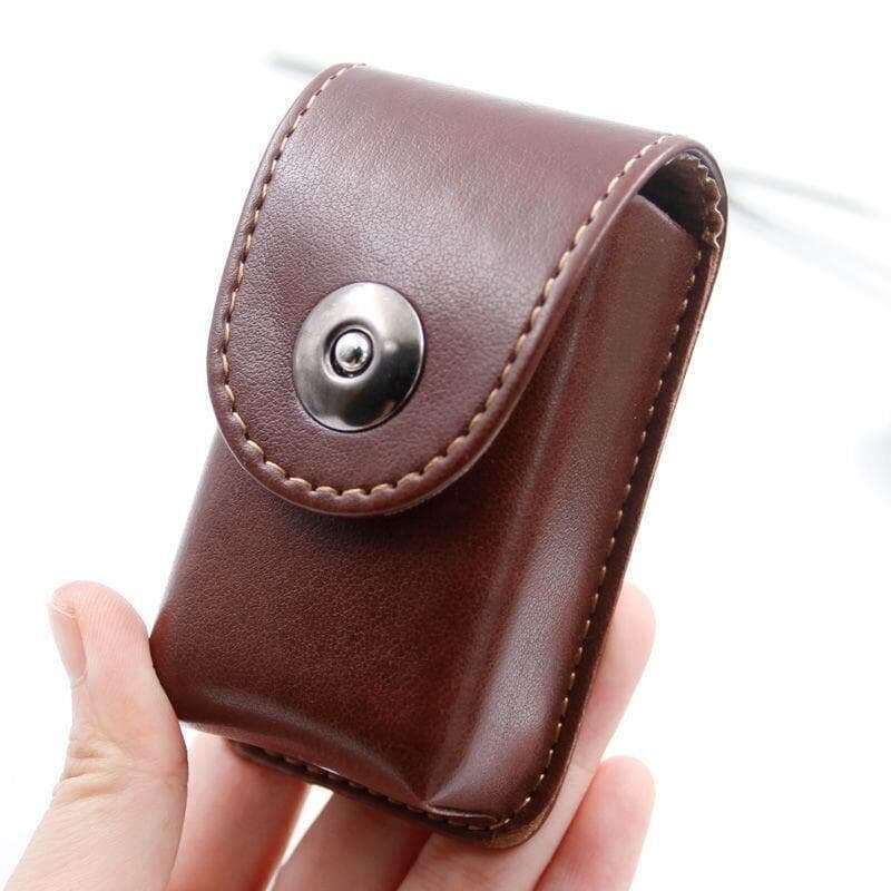 Estojo de óculos dobrável Cinto vestível Camada de lente para presbiopia Couro genuíno Sensação à prova de pressão Bolsa