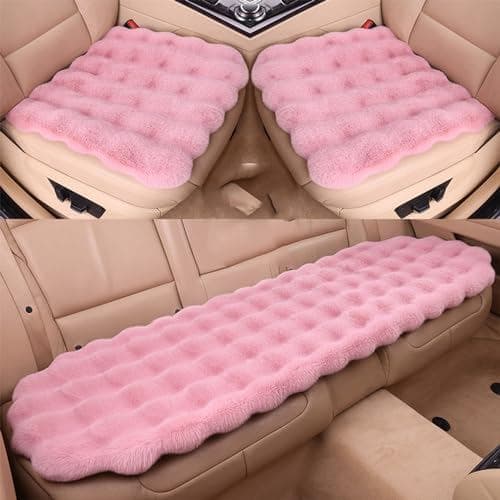 Conjunto luxuoso de almofadas grossas e macias para assentos de carro, capas protetoras macias e fofas, capas de assento