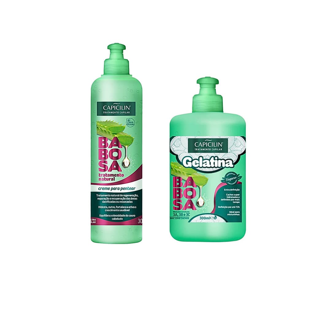 Kit Babosa Creme De Pentear 300ml e Gelatina 300ml Capicilin