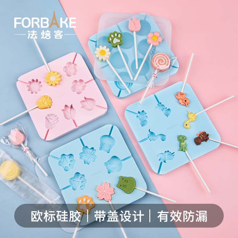 Molde de pirulito de padeiro francês, molde de Silicone para doces domésticos feitos à mão, moedor de Chocolate de desen