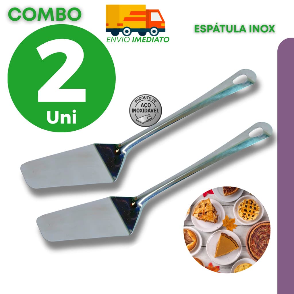 Kit Espátula Aço Inox para Decorar Bolos Tortas e Doces Confeitaria Profissional Lisa Flexível