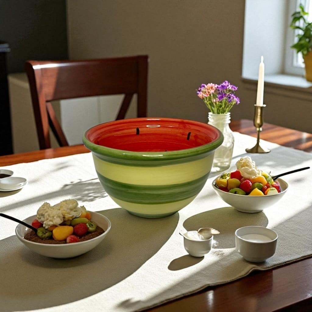 Bowl Tigela Melancia Decoração Comer Frutas Feita em Cerâmica
