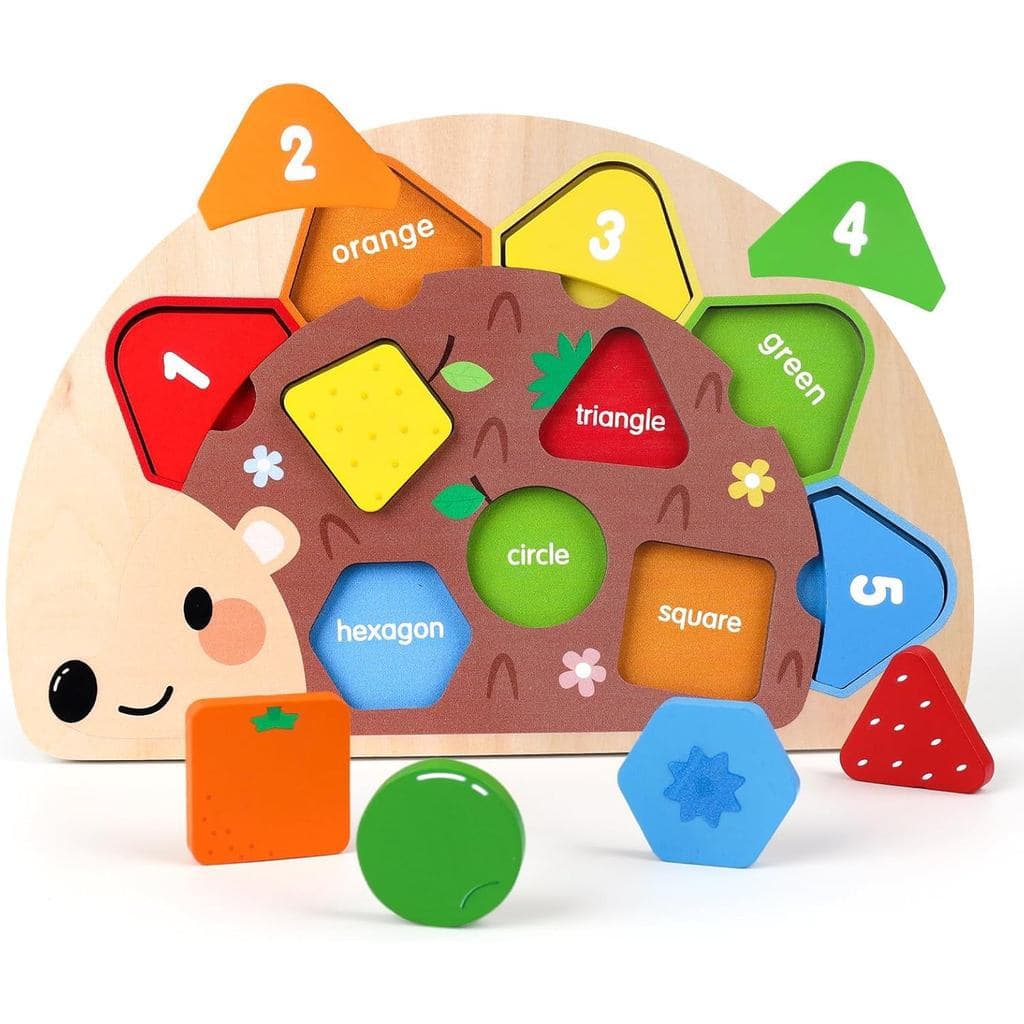 Brinquedo De Quebra-Cabeça De Ouriço De Madeira Montessori Fofo Para Meninos De 1 2 3 Anos , Meninas : Correspondência D