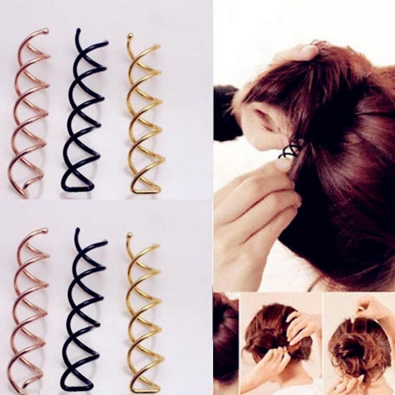 10 peças de prendedores de cabelo em espiral para mulheres/peles com parafusos de rotação
