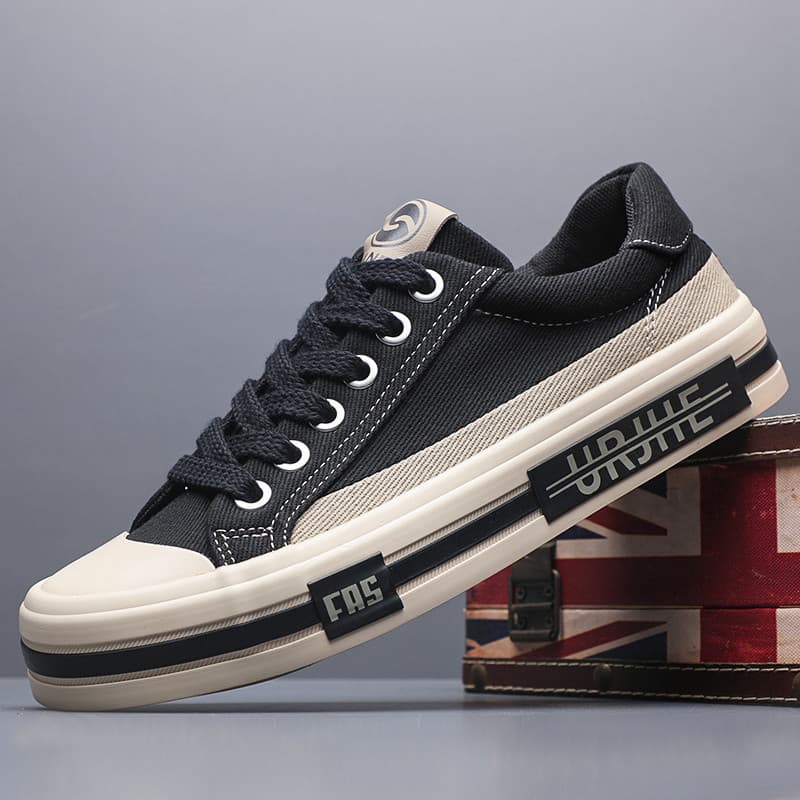 Primavera outono sapatos de lona masculinos de cano baixo respirável leve estilo Preppy estudante versão coreana Casual