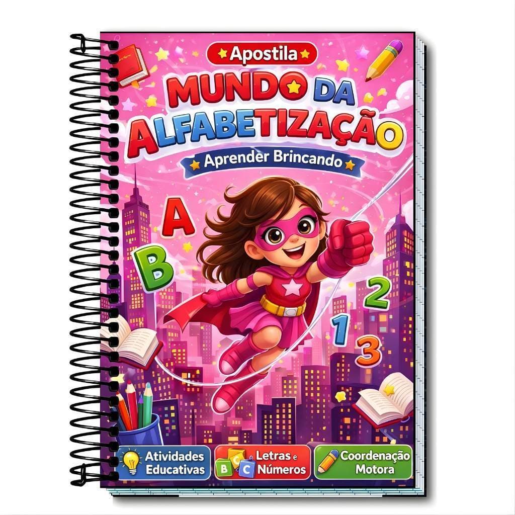 Kit de Atividades de Alfabetização Infantil A4 para Iniciantes do Zero ao Avançado