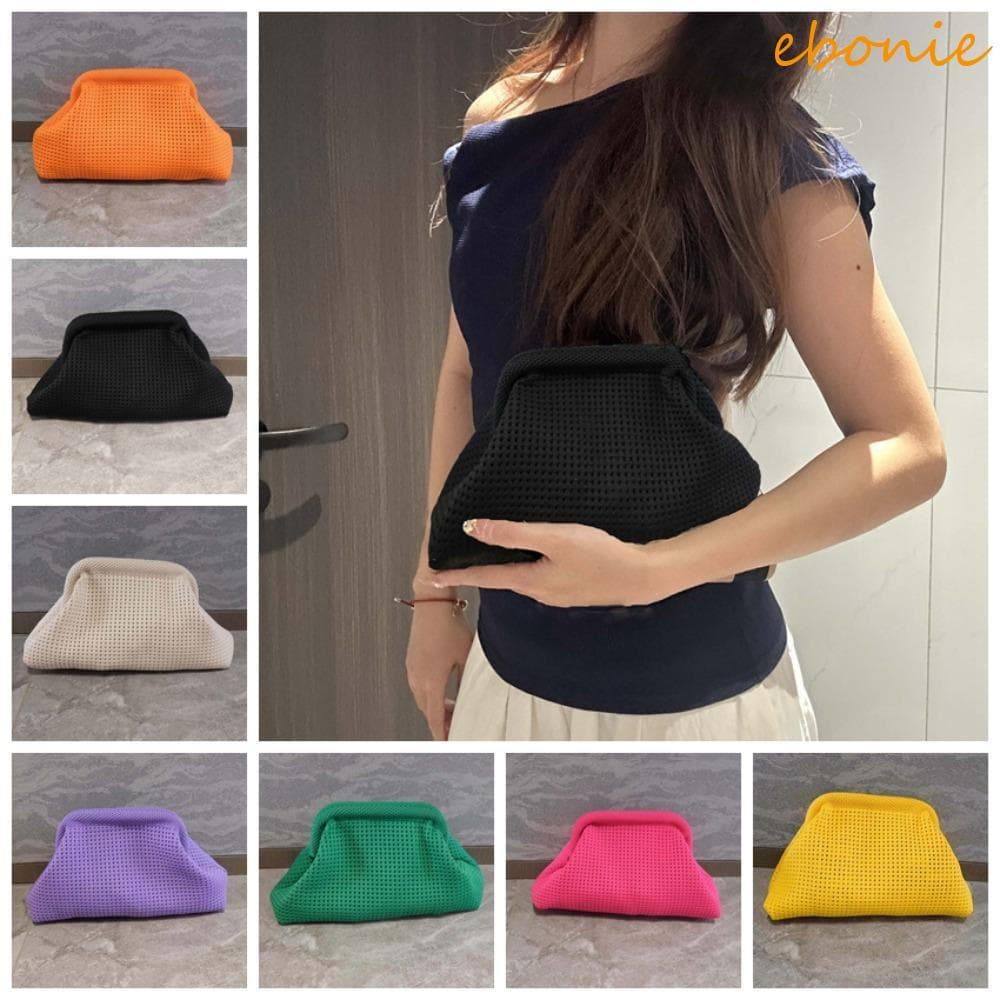 EBONIE Bolsa Clutch De Praia De Verão , Pequena De Crochê Respirável De Poliéster Oca De Grande Capacidade