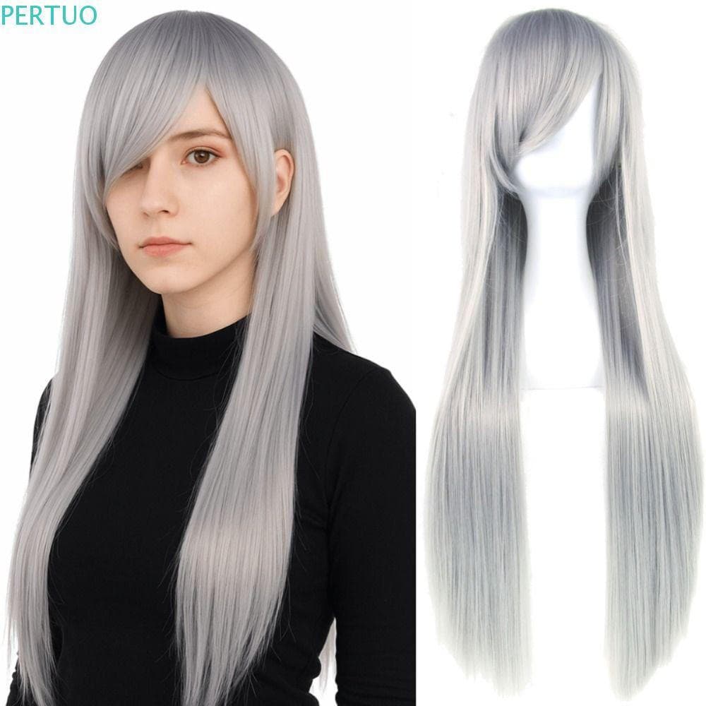 PORTSOUTLET Cabelo Sintético Longo , Perucas Cosplay De Halloween Com Resistência Ao Calor Em Camadas , Lolita